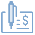 icon illustration of a bank check
