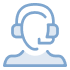 icon illustration of a person with a headset